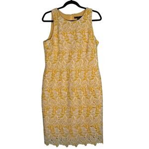 Maggy London Yellow Lace Sleeveless Dress size 12